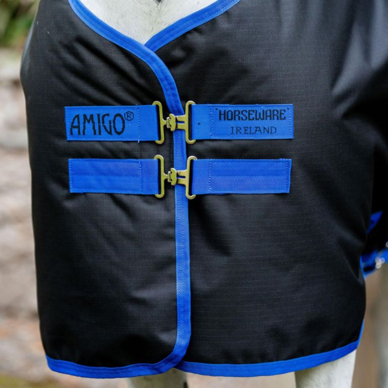 Horseware Amigo Ripstop 900D 200g Pony Turnout Rug - Black/Classic Blue-1