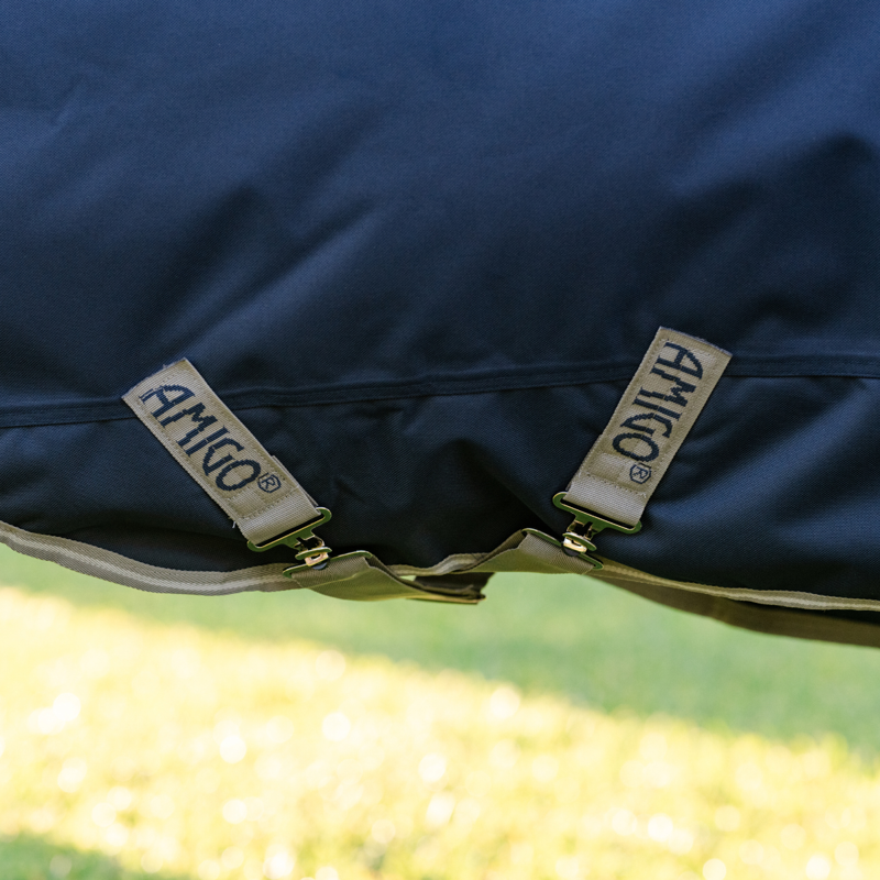 Horseware Amigo 1200D 0g Pony Turnout Rug - Navy/Titanium Grey Silver-3