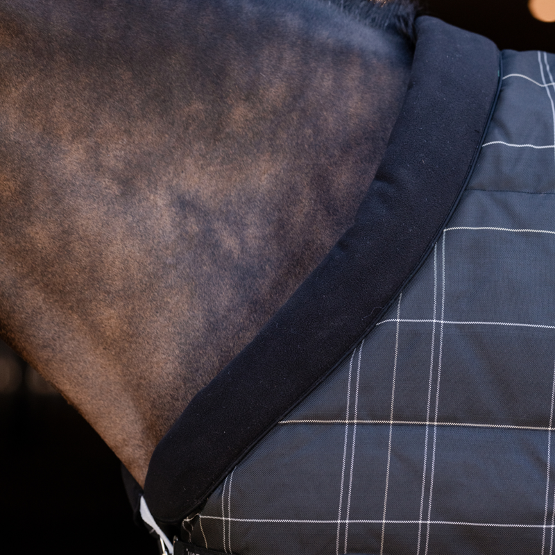 Horseware Rhino Pony Stable Rug 100g - Black/Grey White Check Grey-2