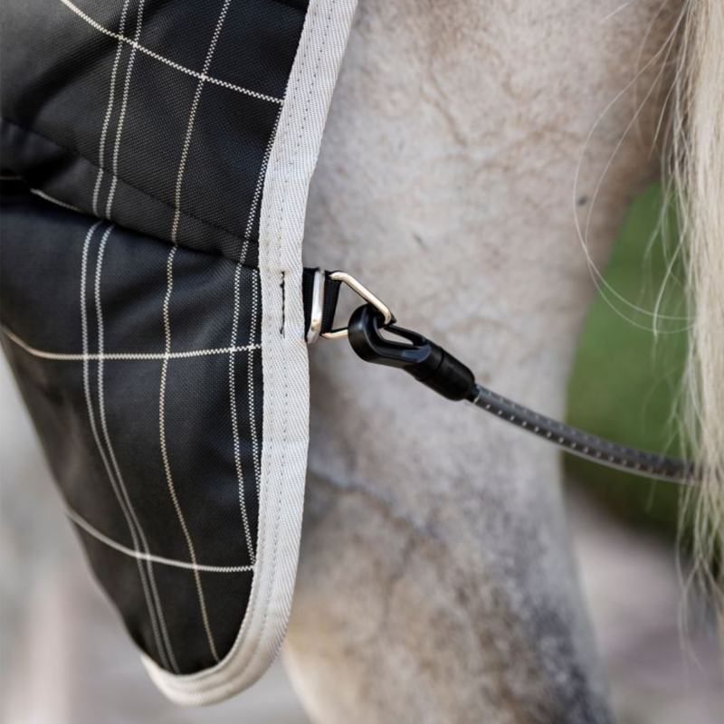 Horseware Rhino 350g Vari-Layer Stable Rug - Black/Grey White Check Grey-4