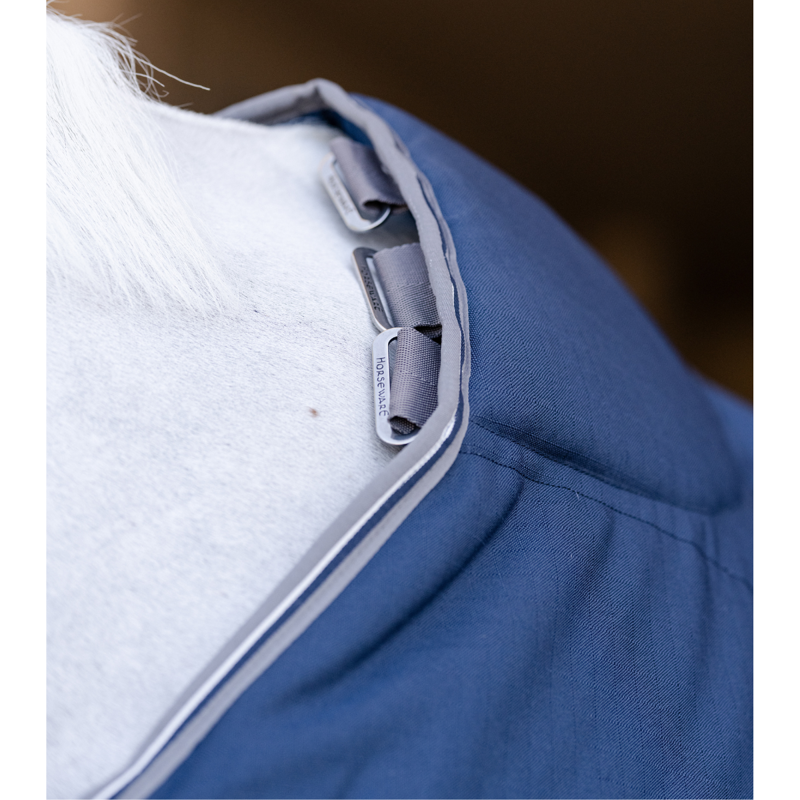 Horseware Rambo 200g Optimo Stable Plus Rug - Navy/Thunderstorm Grey Silver-2