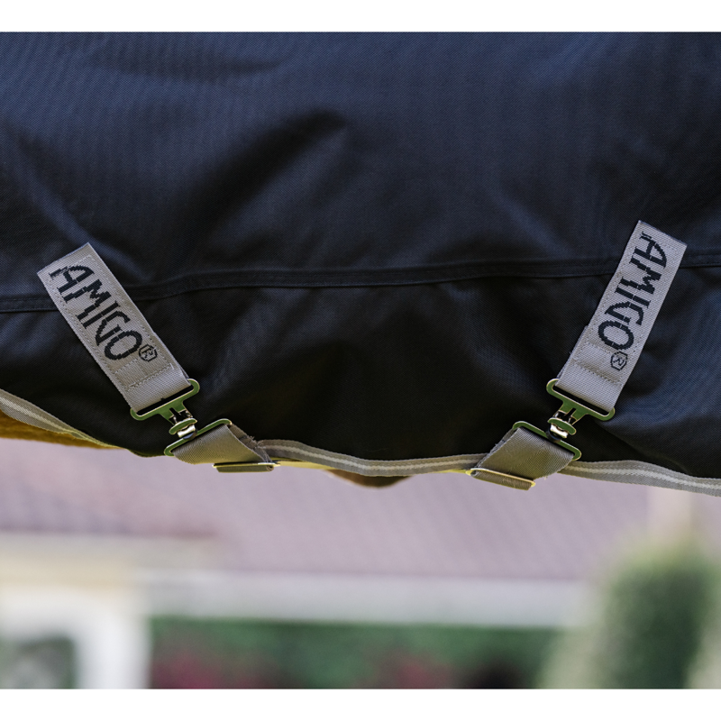 Horseware Amigo 1200D 250g Pony Turnout Rug - Black/Titanium Grey Silver-2