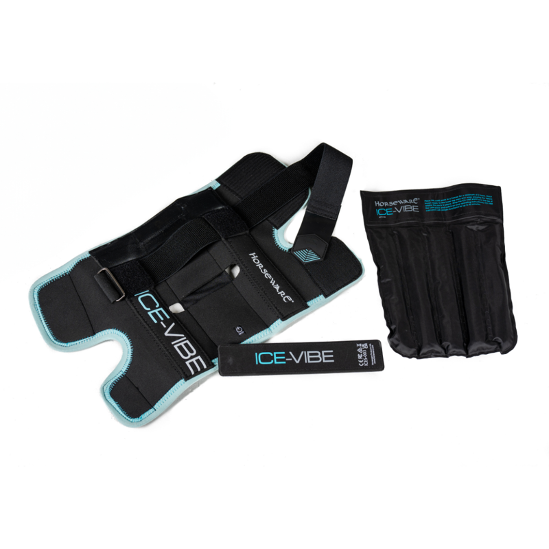 Horseware Ice-Vibe Knee Wrap - Black/Aqua-2
