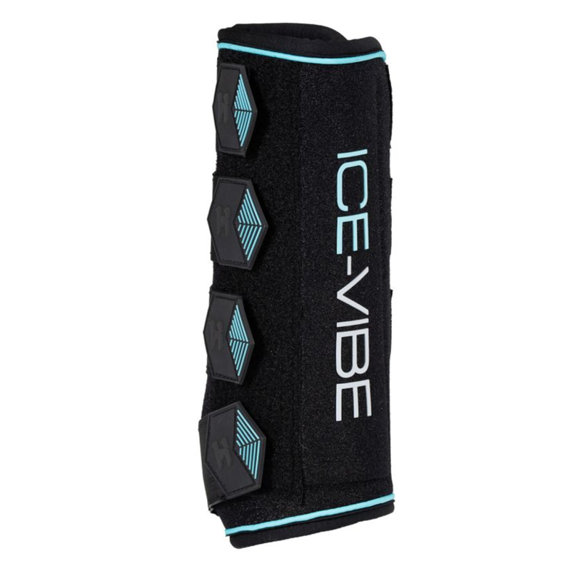 Horseware Ice-Vibe Leg Wraps - Black/Aqua-1