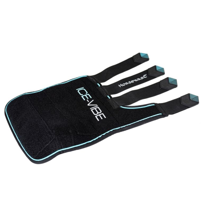Horseware Ice-Vibe Leg Wraps - Black/Aqua-3