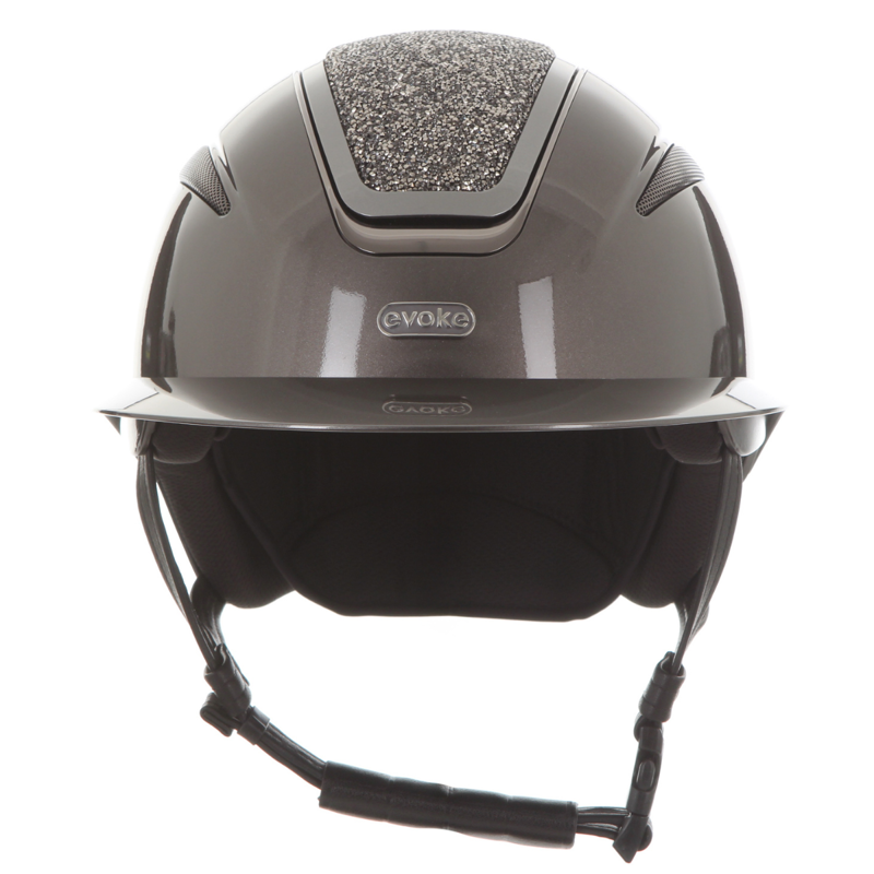 Evoke Callisto Wide Peak Riding Hat - Metallic Graphite/Marcasite Crystal-3