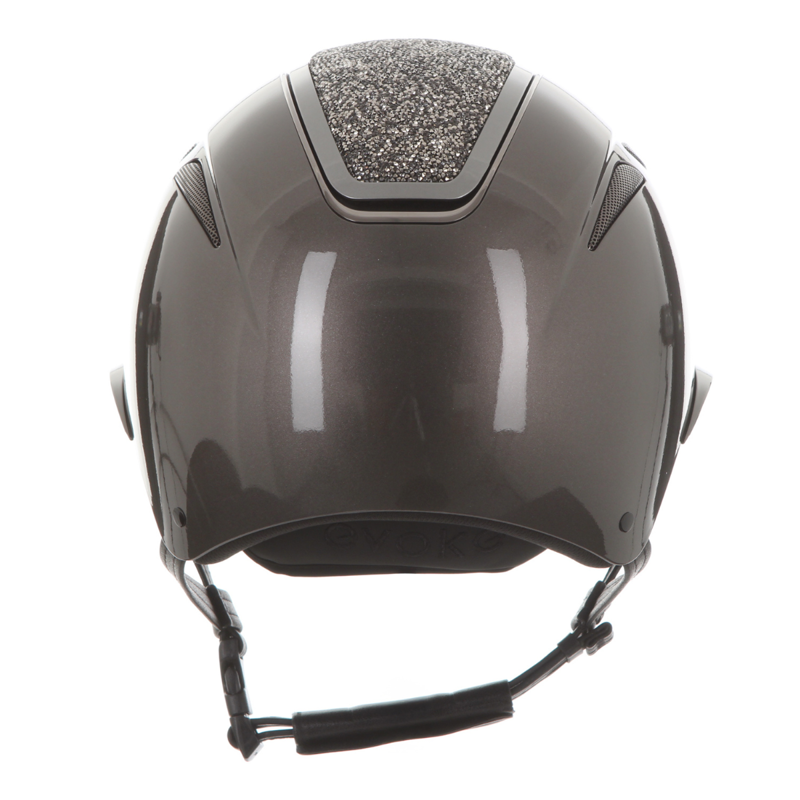 Evoke Callisto Wide Peak Riding Hat - Metallic Graphite/Marcasite Crystal-2