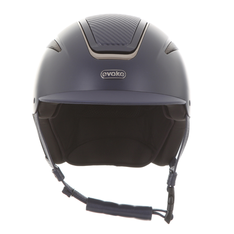 Evoke Callisto Classic Peak Riding Hat - Navy Carbon/Gunmetal-3
