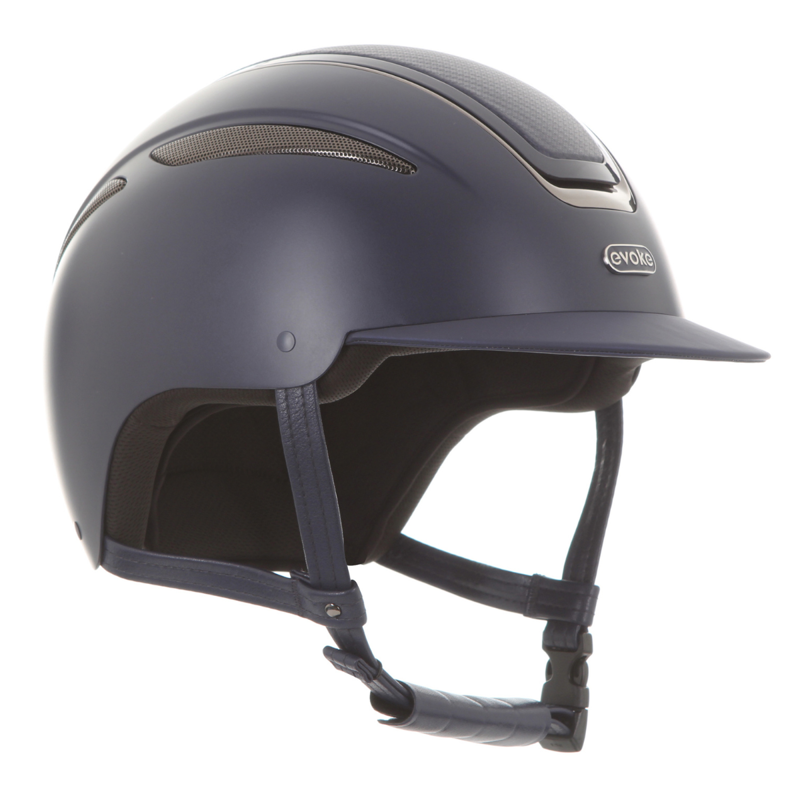 Evoke Callisto Classic Peak Riding Hat - Navy Carbon/Gunmetal-1