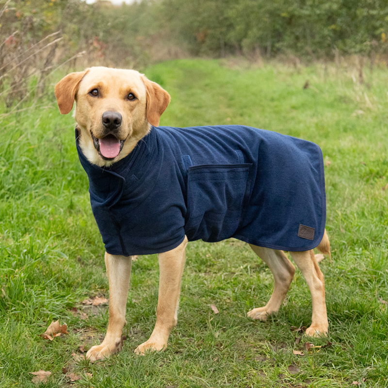 Benji and Flo Classic Drying Dog Robe - Navy-2
