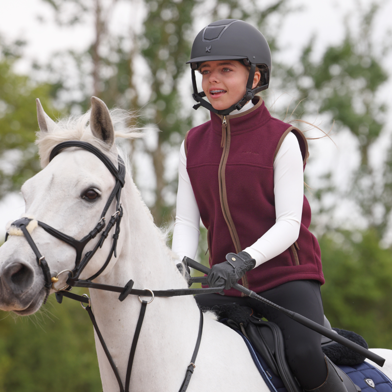 Shires Aubrion Core Fleece Gilet - Young Rider - Maroon-1