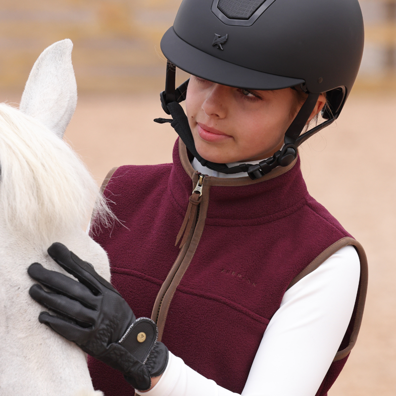 Shires Aubrion Core Fleece Gilet - Young Rider - Maroon-2