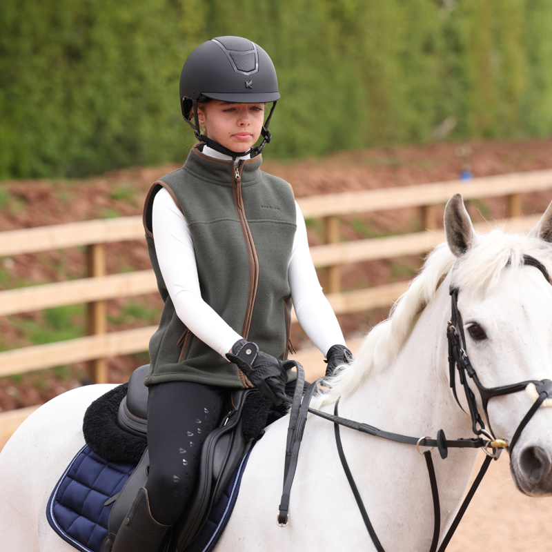 Shires Aubrion Core Fleece Gilet - Young Rider - Green-3