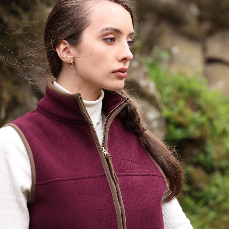 Aubrion Core Fleece Gilet - Maroon-8
