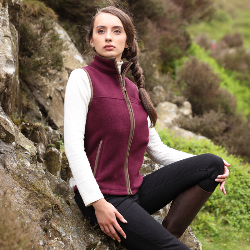 Aubrion Core Fleece Gilet - Maroon-6