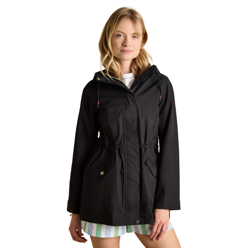 Joules Ladies Portwell Waterproof Raincoat - Black-1