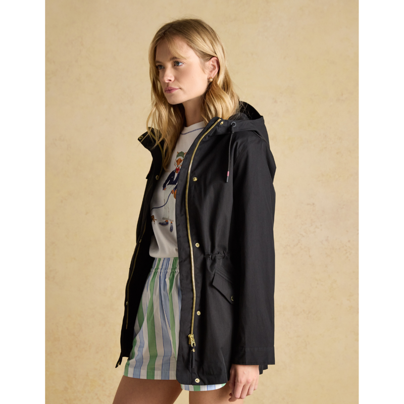 Joules Ladies Portwell Waterproof Raincoat - Black-2