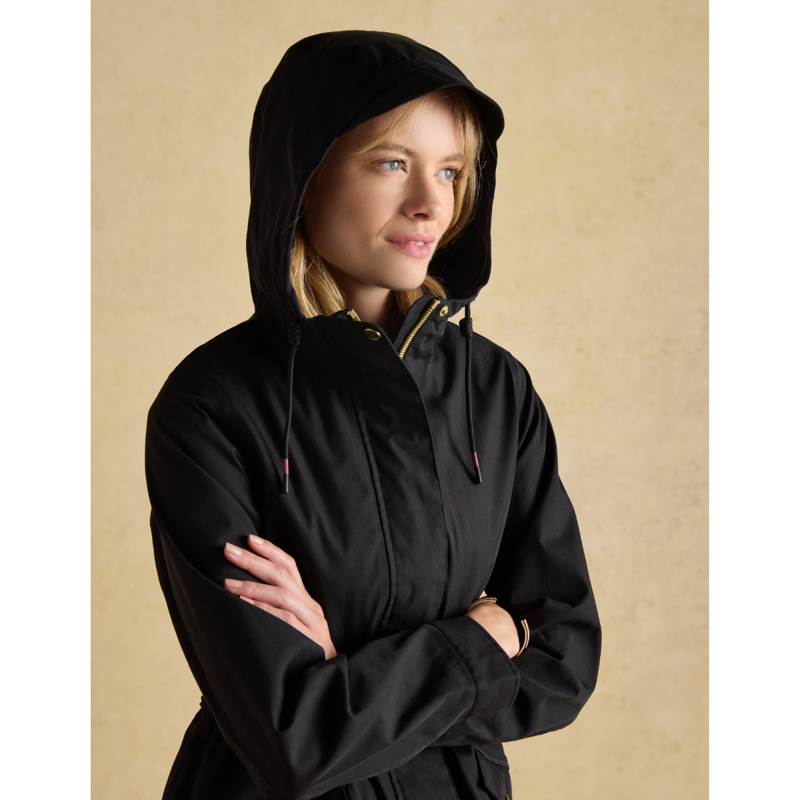 Joules Ladies Portwell Waterproof Raincoat - Black-4