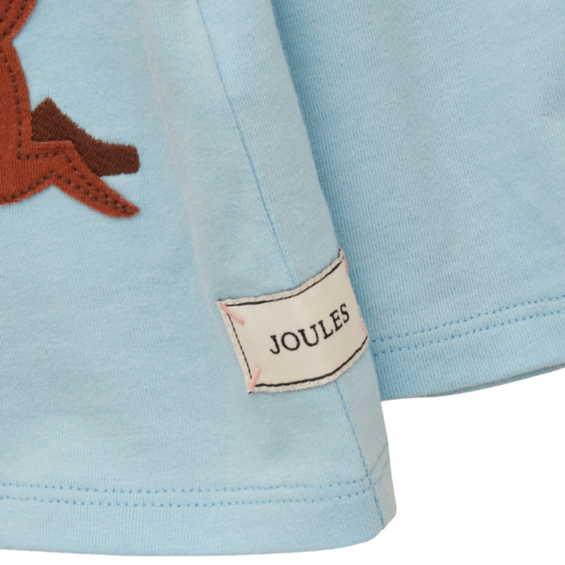 Joules Girls' Ava Applique Long Sleeve Top - Blue-3