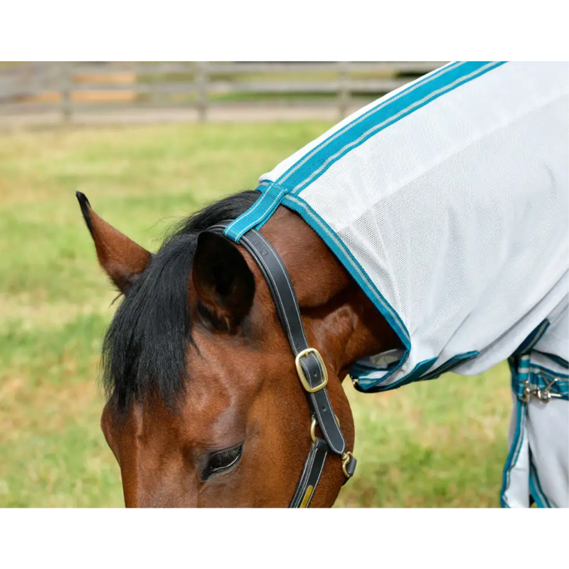 WeatherBeeta ComFiTec Zephyr Plus Mesh Combo Neck Fly Rug - Silver/Teal Green/Stone-3