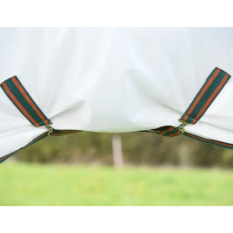 WeatherBeeta ComFiTec Tyro Mesh Combo Neck Fly Rug - White/Green/Burnt Orange-6