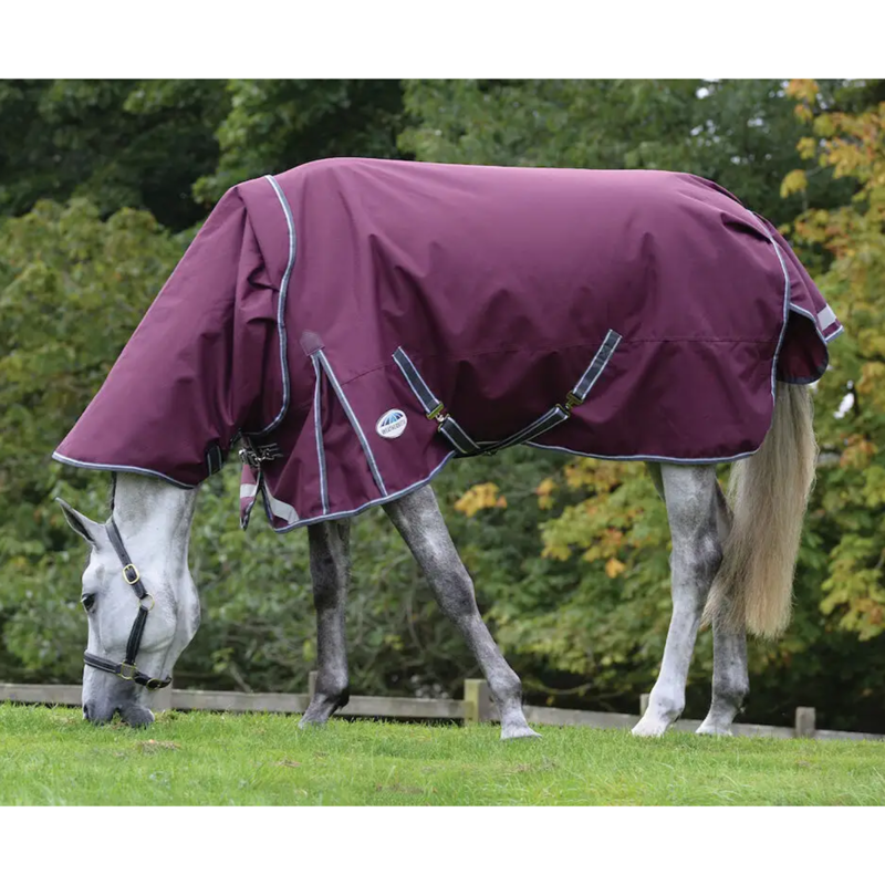WeatherBeeta ComFiTec Plus Dynamic II Detach-A-Neck Lite Turnout Rug - Maroon/Grey/White-2