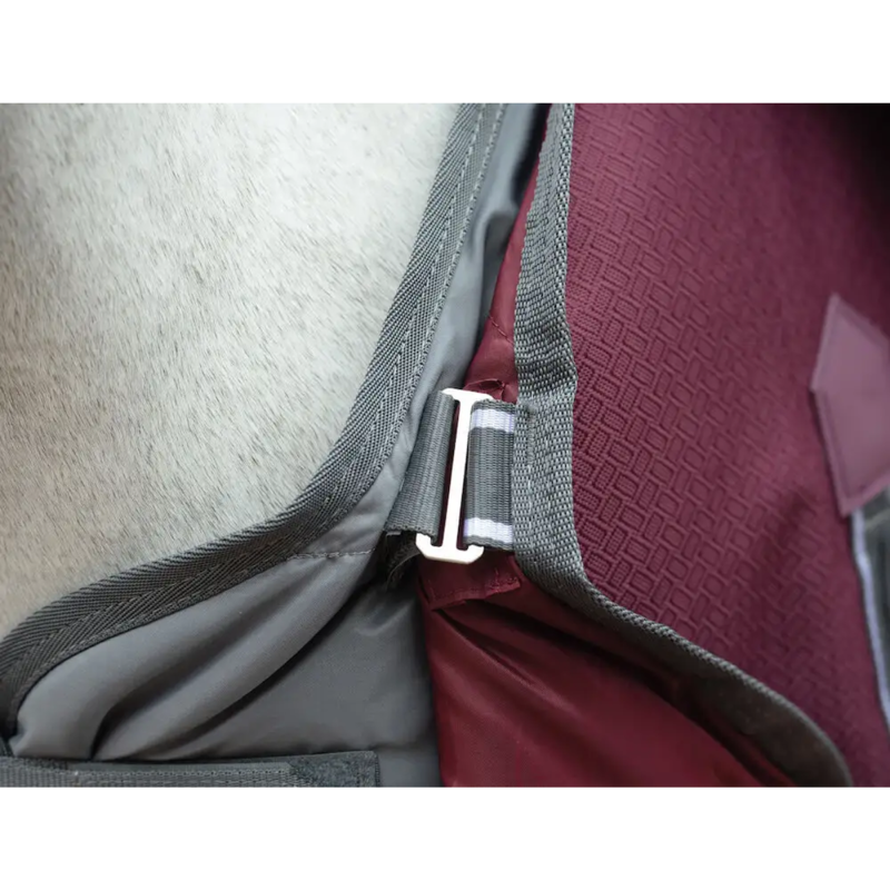 WeatherBeeta ComFiTec Plus Dynamic II Detach-A-Neck Lite Turnout Rug - Maroon/Grey/White-5