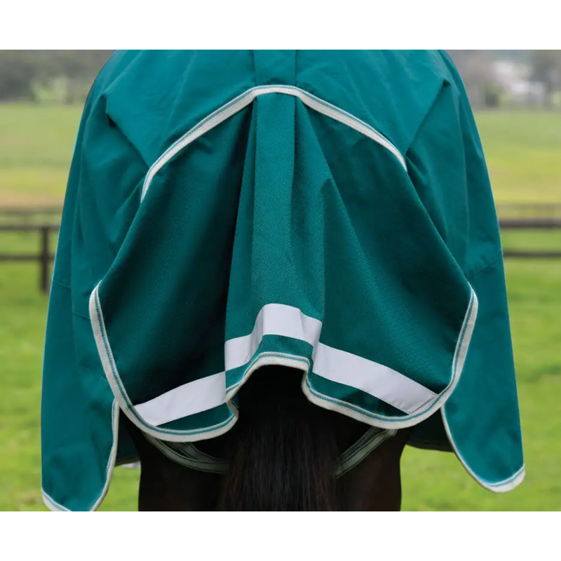 WeatherBeeta ComFiTec Plus Dynamic II Detach-A-Neck Lite Turnout Rug - Green/Stone/Teal Green-5