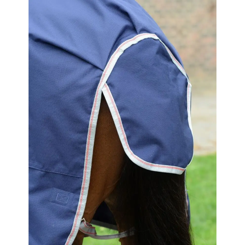 WeatherBeeta ComFiTec Essential Detach-A-Neck Lite Plus Turnout Rug - Navy/Silver/Red-6