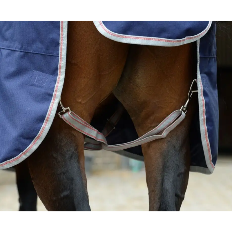 WeatherBeeta ComFiTec Essential Detach-A-Neck Lite Plus Turnout Rug - Navy/Silver/Red-7