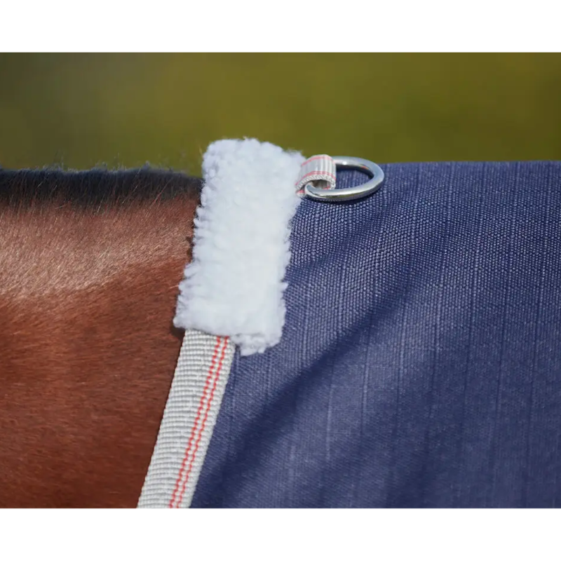 WeatherBeeta ComFiTec Essential Standard Neck Lite Plus Turnout Rug - Navy/Silver/Red-2