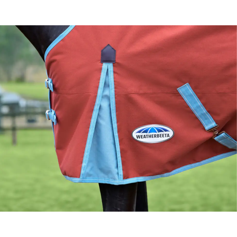 WeatherBeeta ComFiTec Essential Standard Neck Lite Plus Turnout Rug - Red/Blue/Beige-4