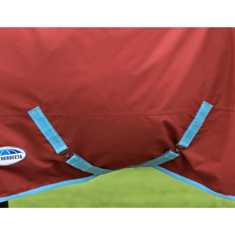 WeatherBeeta ComFiTec Essential Standard Neck Lite Plus Turnout Rug - Red/Blue/Beige-5