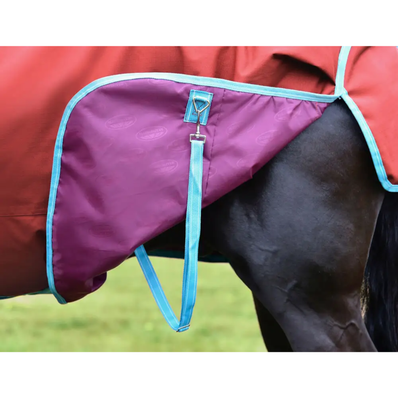 WeatherBeeta ComFiTec Essential Standard Neck Lite Plus Turnout Rug - Red/Blue/Beige-6