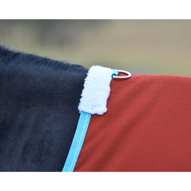 WeatherBeeta ComFiTec Essential Standard Neck Lite Plus Turnout Rug - Red/Blue/Beige-1