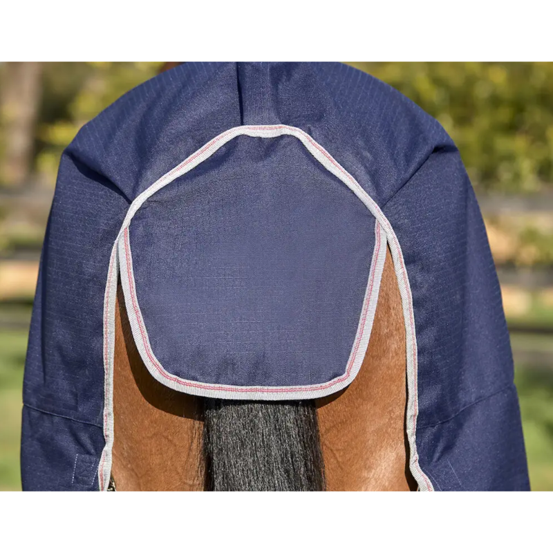 WeatherBeeta ComFiTec Essential Standard Neck Lite Turnout Rug - Navy/Silver/Red-6