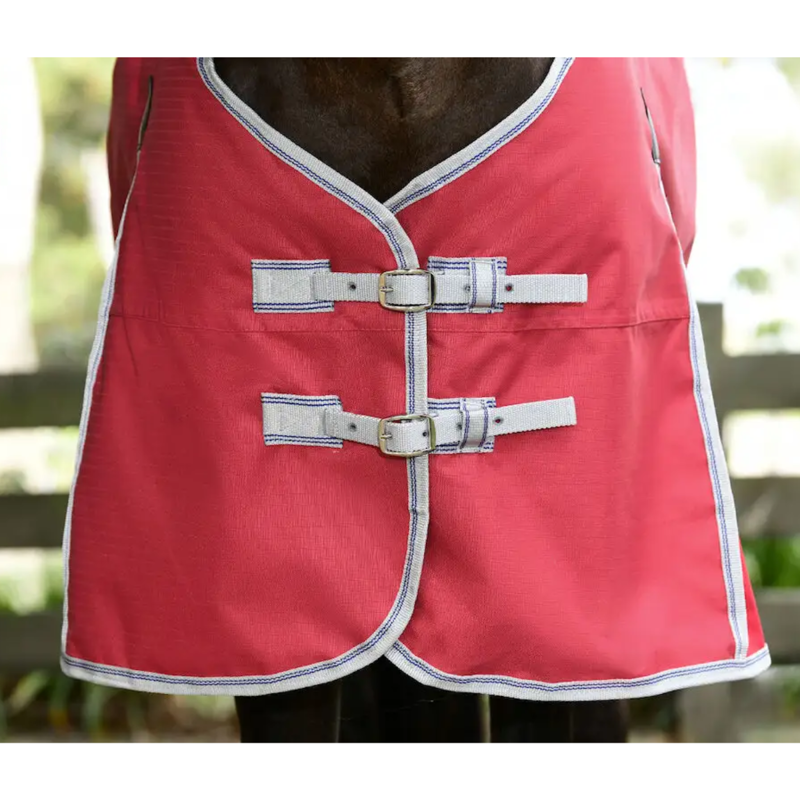 WeatherBeeta ComFiTec Classic Combo Neck Lite Plus Turnout Rug - Red/Silver/Navy-3