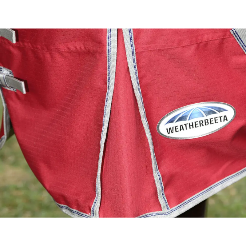 WeatherBeeta ComFiTec Classic Combo Neck Lite Plus Turnout Rug - Red/Silver/Navy-4