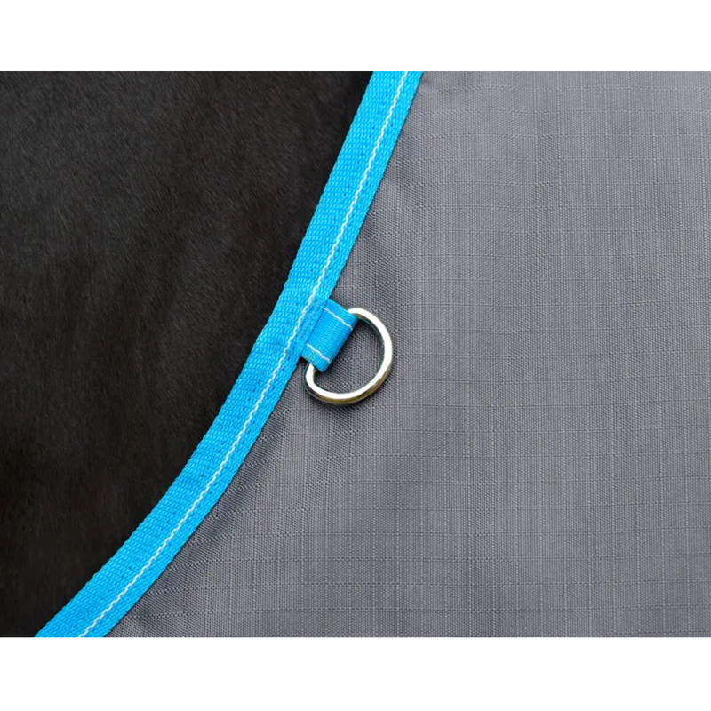 WeatherBeeta ComFiTec Classic Standard Neck Lite Plus Turnout Rug - Grey/Bright Blue/White-3
