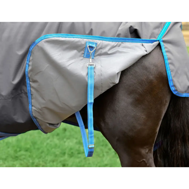 WeatherBeeta ComFiTec Classic Standard Neck Lite Plus Turnout Rug - Grey/Bright Blue/White-7