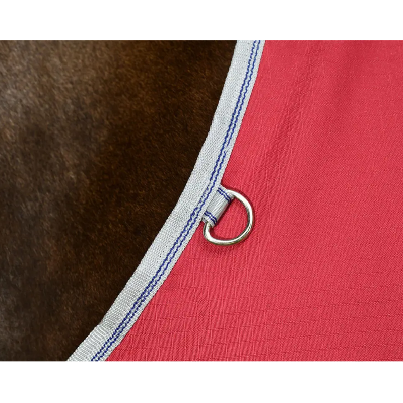 WeatherBeeta ComFiTec Classic Standard Neck Lite Plus Turnout Rug - Red/Silver/Navy-1