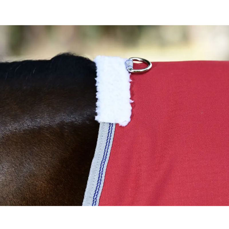 WeatherBeeta ComFiTec Classic Standard Neck Lite Plus Turnout Rug - Red/Silver/Navy-2