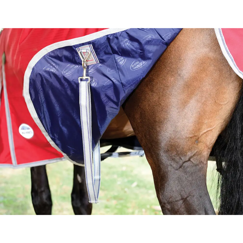 WeatherBeeta ComFiTec Classic Standard Neck Lite Plus Turnout Rug - Red/Silver/Navy-6