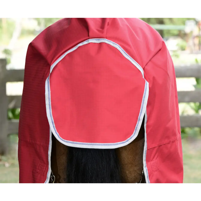 WeatherBeeta ComFiTec Classic Standard Neck Lite Plus Turnout Rug - Red/Silver/Navy-7