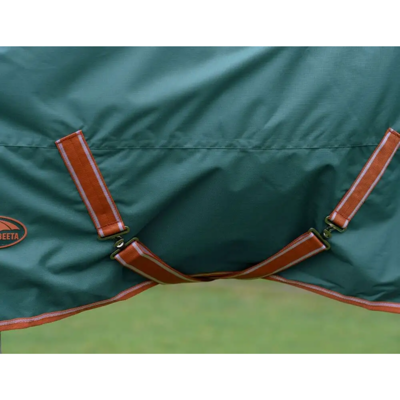 WeatherBeeta ComFiTec Tyro Combo Neck Lite Plus Turnout Rug - Green/Burnt Orange/White-3