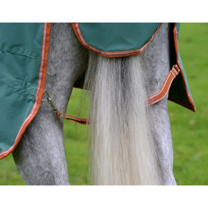 WeatherBeeta ComFiTec Tyro Standard Neck Lite Plus Turnout Rug - Green/Burnt Orange/White-5