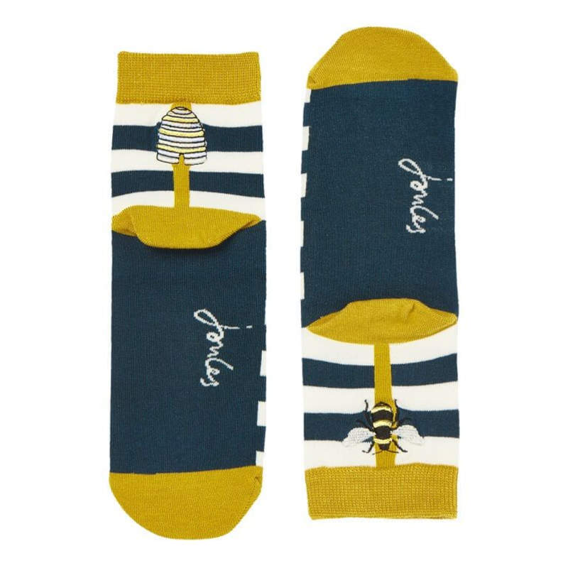 Joules Brill Bamboo Embroidered Socks - Bee Stripe