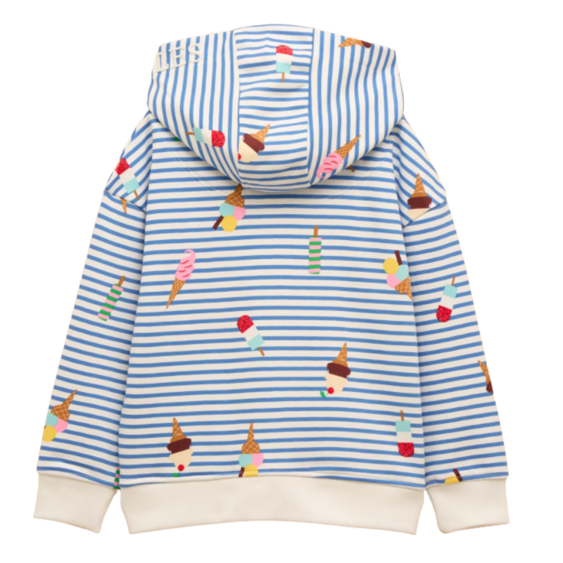 Joules Kids' Beachside Hoodie - Ice Cream Stripe-1