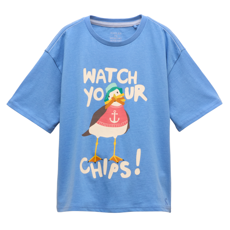 Joules Boys' Ben Seagull Print T-Shirt - Blue