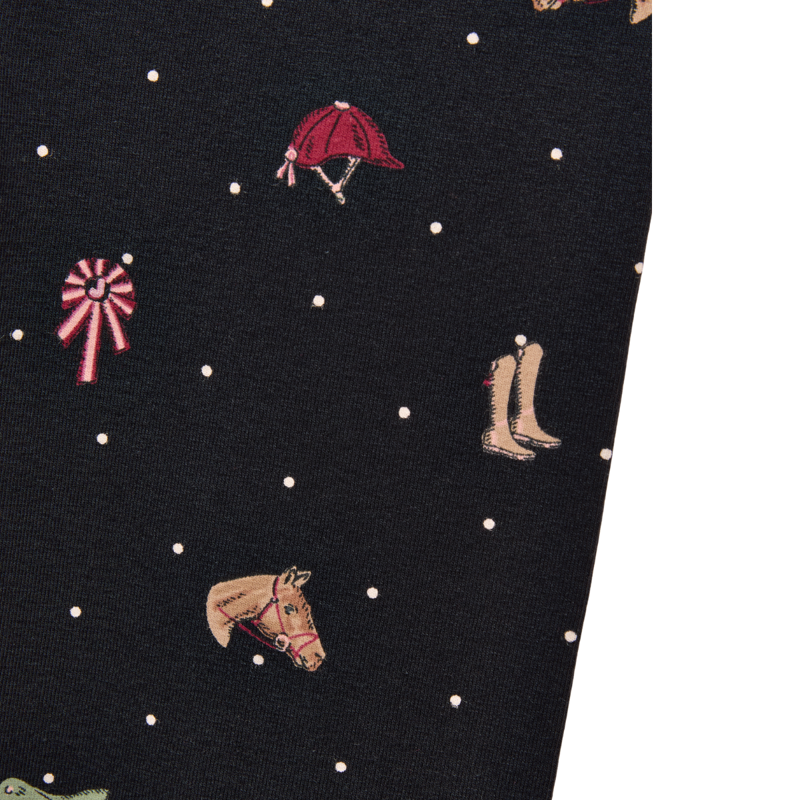Joules Girls' Deedee Jersey Leggings - Navy Tictac Horse-3